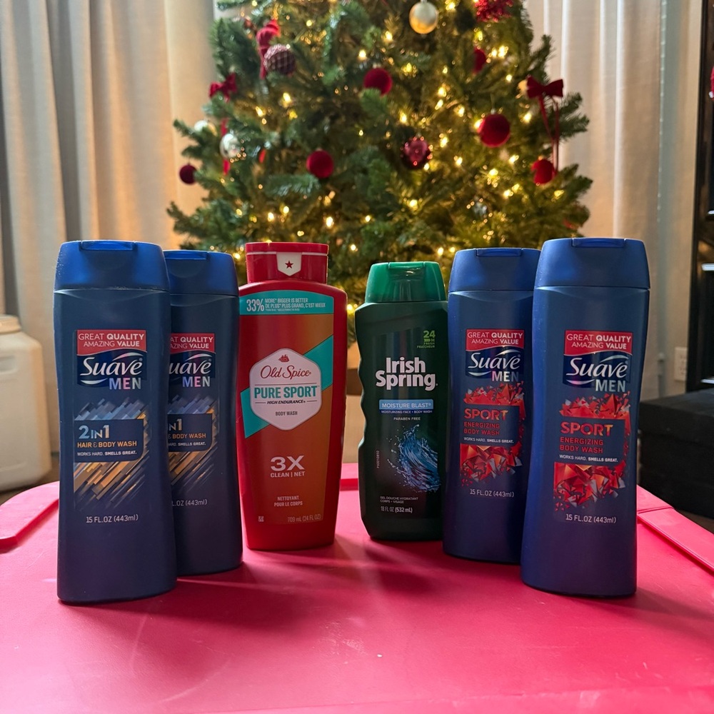 Men’s Shampoo and Body Wash Bundle. 6 Items total